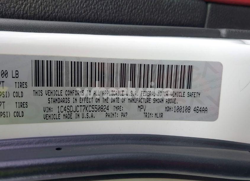 Photo 9 of 2019 Dodge Durango R/T AWD (VIN 1C4SDJCT7KC550824)