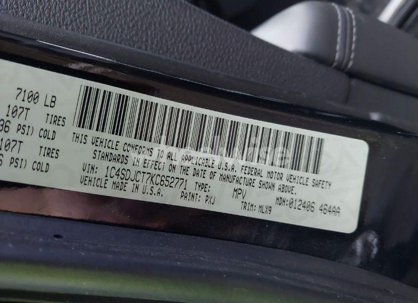 Photo 9 of 2019 Dodge Durango R/T AWD (VIN 1C4SDJCT7KC652771)