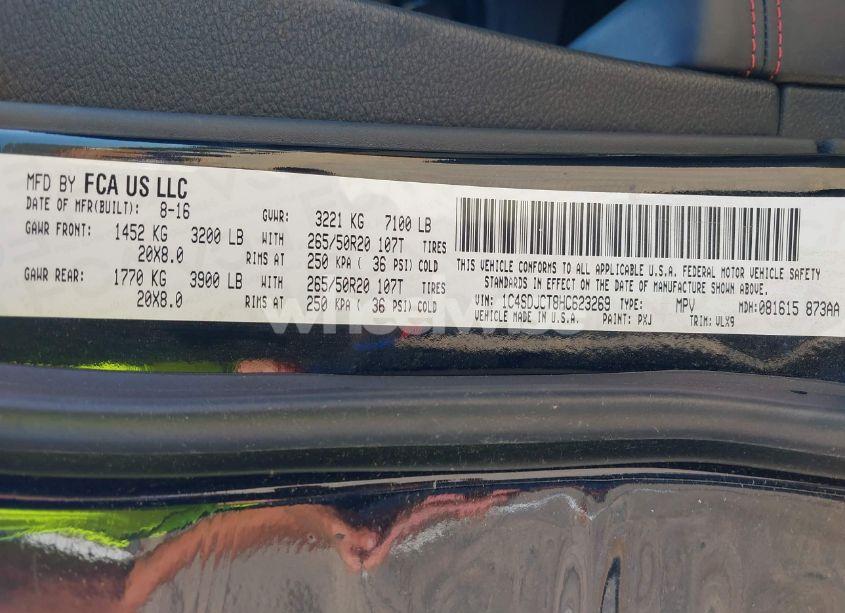 Photo 9 of 2017 Dodge Durango R/T AWD (VIN 1C4SDJCT8HC623269)