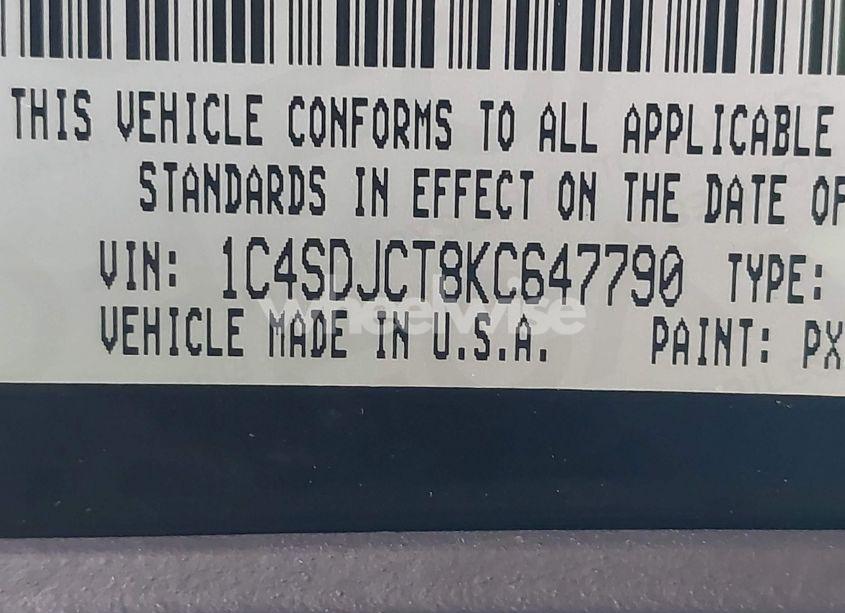 Photo 9 of 2019 Dodge Durango R/T AWD (VIN 1C4SDJCT8KC647790)