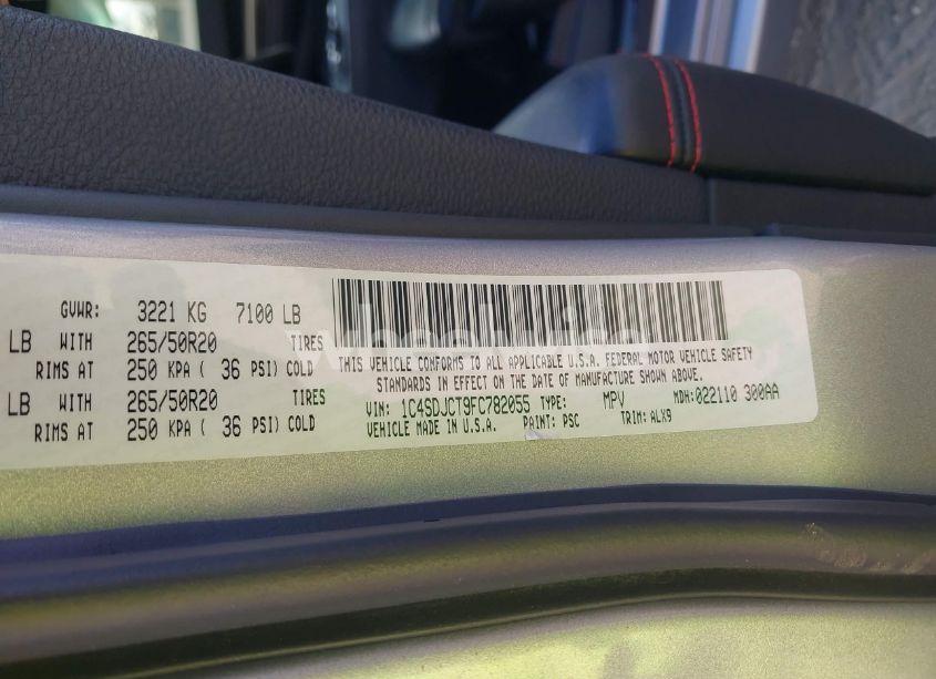 Photo 9 of 2015 Dodge Durango R/T (VIN 1C4SDJCT9FC782055)