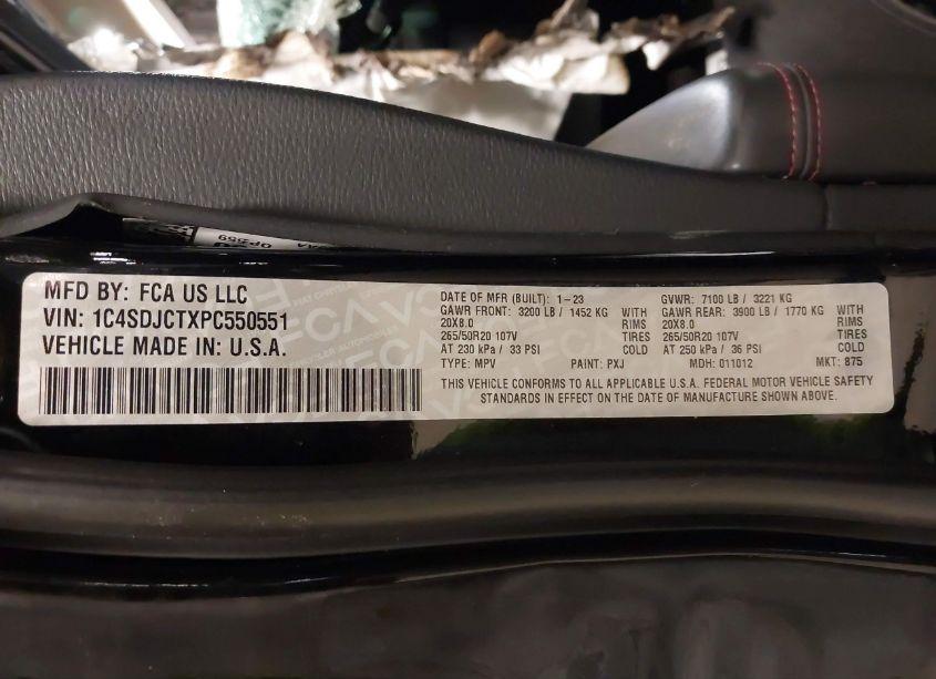 Photo 9 of 2023 Dodge Durango R/T PLUS AWD (VIN 1C4SDJCTXPC550551)