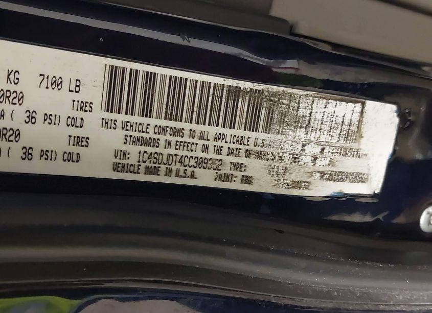 Photo 9 of 2012 Dodge Durango CREW (VIN 1C4SDJDT4CC309352)