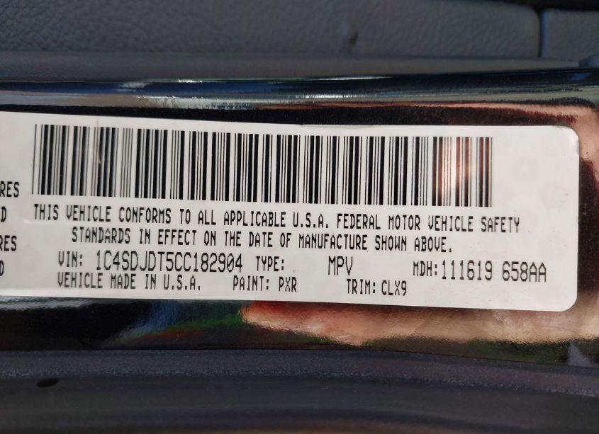 Photo 9 of 2012 Dodge Durango CREW (VIN 1C4SDJDT5CC182904)