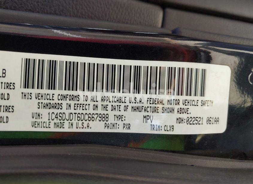 Photo 9 of 2013 Dodge Durango CREW (VIN 1C4SDJDT6DC667988)
