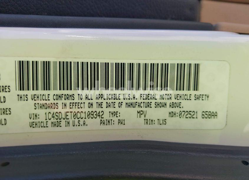 Photo 9 of 2012 Dodge Durango CITADEL (VIN 1C4SDJET0CC109342)