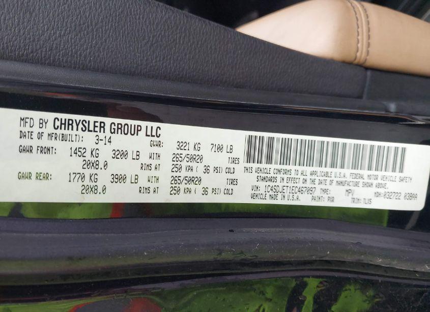 Photo 9 of 2014 Dodge Durango CITADEL (VIN 1C4SDJET1EC467097)