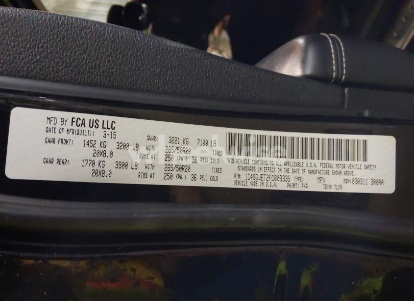 Photo 9 of 2015 Dodge Durango CITADEL (VIN 1C4SDJET2FC809335)