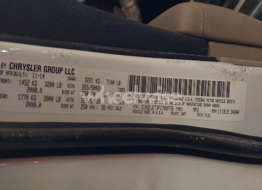 Photo 9 of 2015 Dodge Durango CITADEL (VIN 1C4SDJET3FC709776)