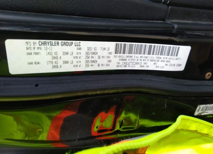 Photo 9 of 2012 Dodge Durango CITADEL (VIN 1C4SDJET7CC205419)