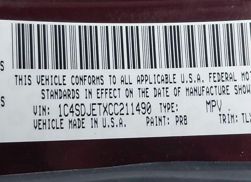 Photo 9 of 2012 Dodge Durango CITADEL (VIN 1C4SDJETXCC211490)