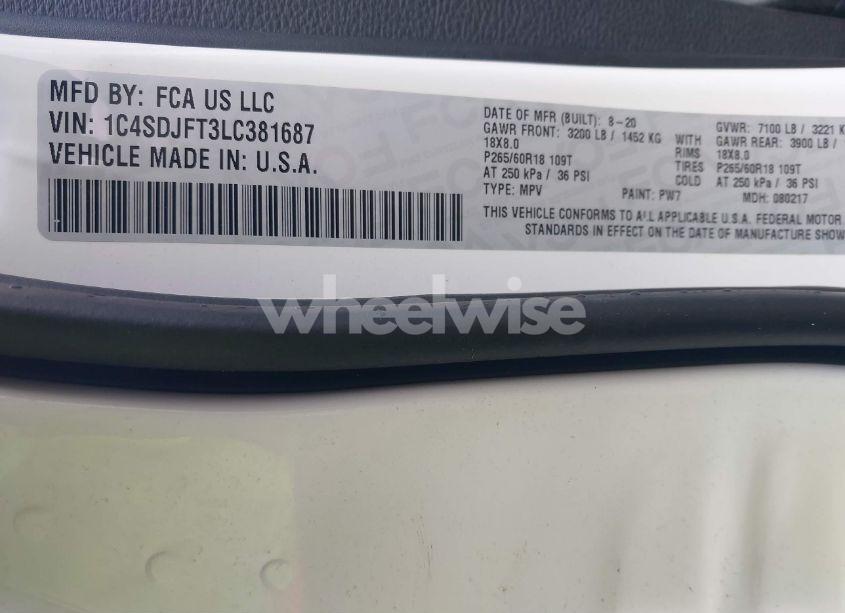 Photo 9 of 2020 Dodge Durango PURSUIT AWD (VIN 1C4SDJFT3LC381687)