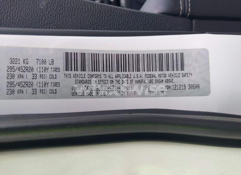 Photo 9 of 2018 Dodge Durango SRT AWD (VIN 1C4SDJGJ5JC262338)