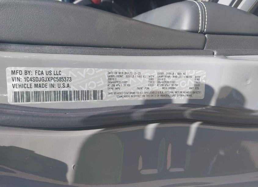 Photo 9 of 2023 Dodge Durango SRT 392 PREMIUM AWD (VIN 1C4SDJGJXPC585373)