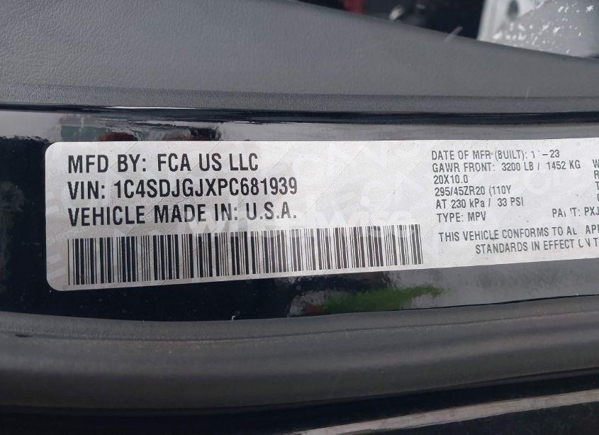 Photo 9 of 2023 Dodge Durango SRT 392 PREMIUM AWD (VIN 1C4SDJGJXPC681939)