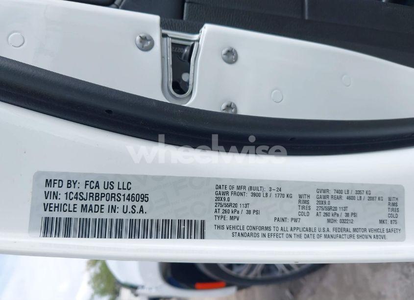 Photo 9 of 2024 Jeep Wagoneer L SERIES II 4X2 (VIN 1C4SJRBP0RS146095)