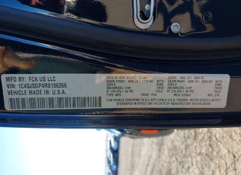 Photo 9 of 2024 Jeep Grand WAGONEER L SERIES III 4X4 (VIN 1C4SJSGP4RS186356)