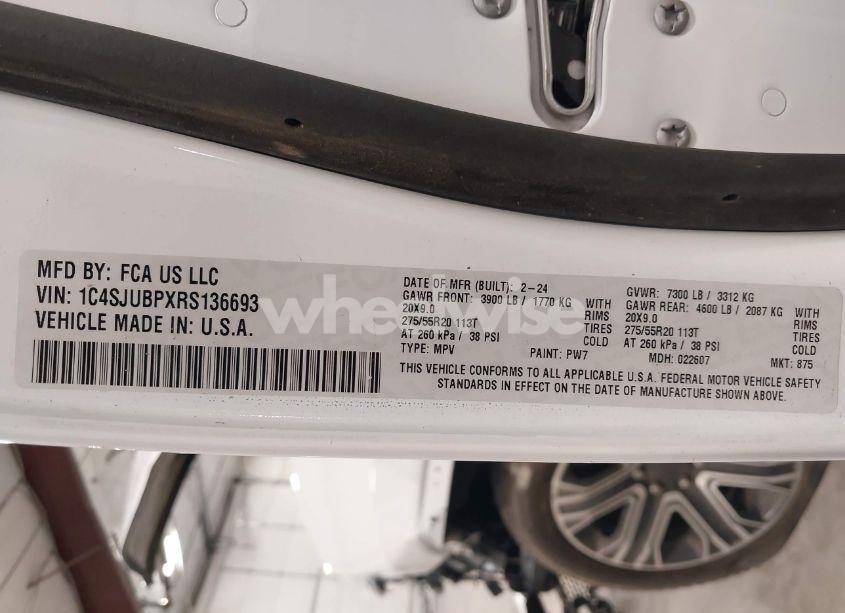 Photo 9 of 2024 Jeep Wagoneer SERIES II 4X2 (VIN 1C4SJUBPXRS136693)