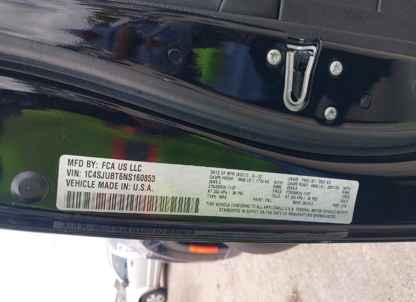 Photo 9 of 2022 Jeep Wagoneer SERIES II 4X2 (VIN 1C4SJUBT6NS160853)