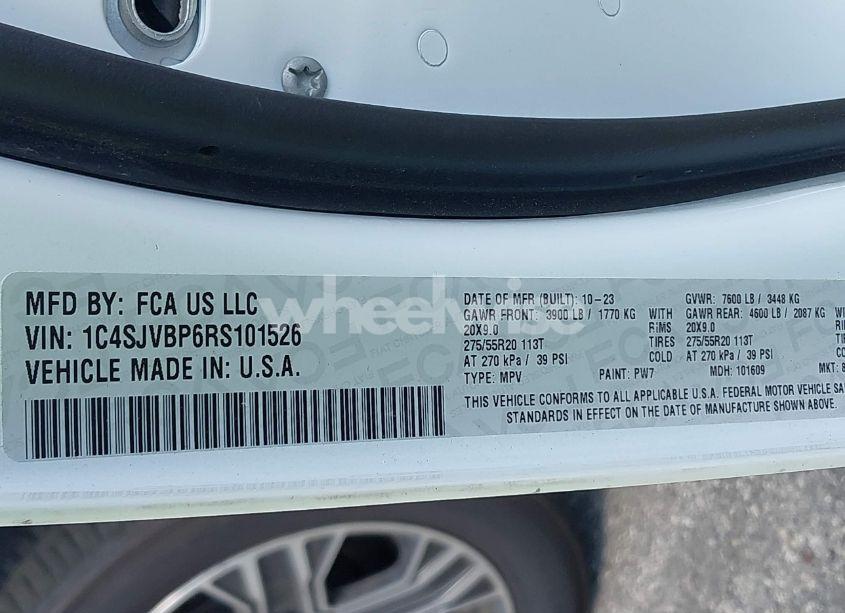 Photo 9 of 2024 Jeep Wagoneer SERIES II 4X4 (VIN 1C4SJVBP6RS101526)