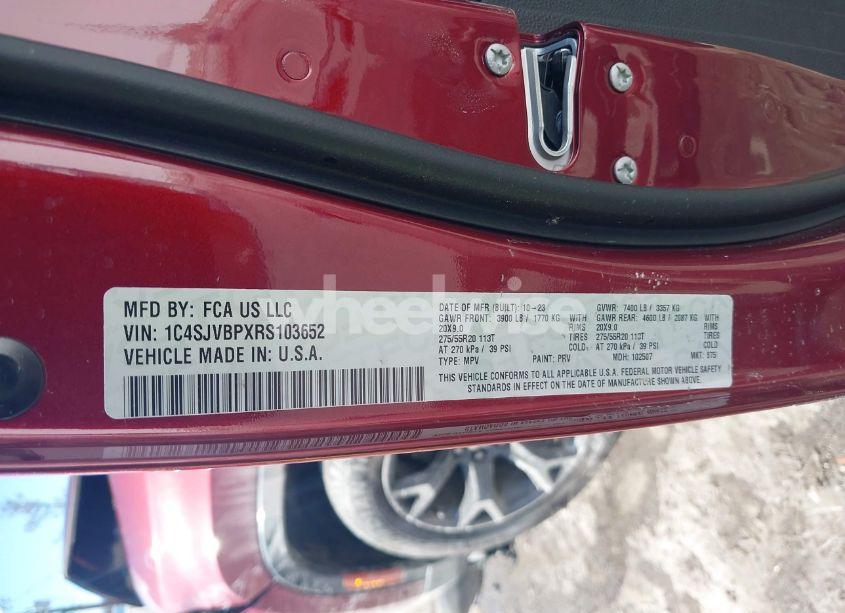 Photo 9 of 2024 Jeep Wagoneer SERIES II CARBIDE 4X4 (VIN 1C4SJVBPXRS103652)