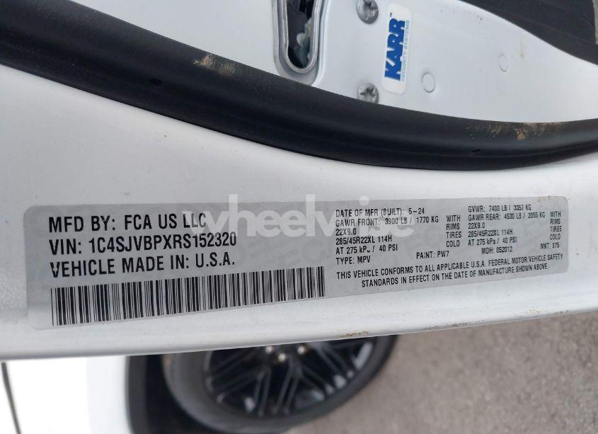 Photo 9 of 2024 Jeep Wagoneer SERIES II CARBIDE 4X4 (VIN 1C4SJVBPXRS152320)