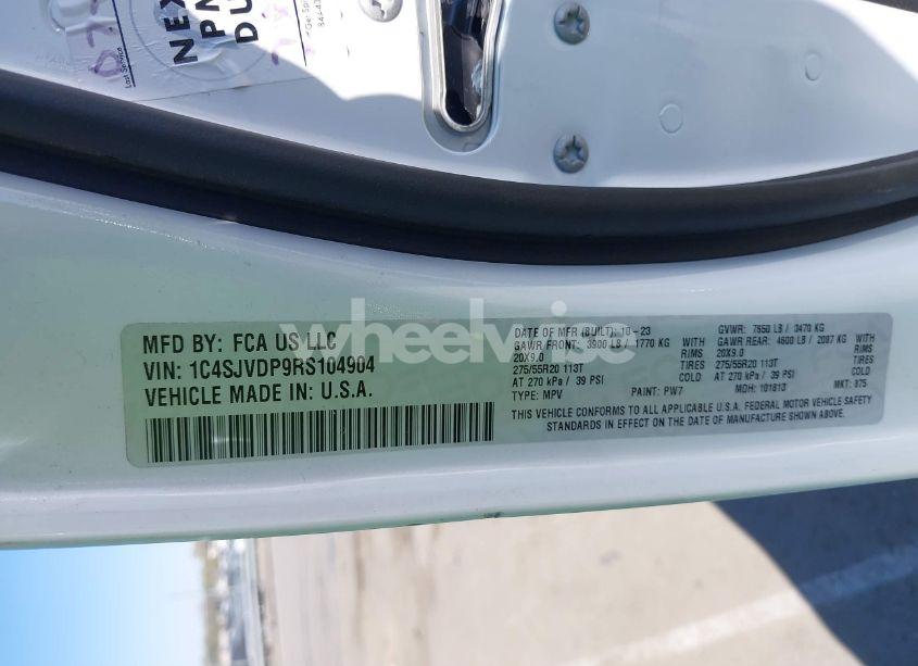 Photo 9 of 2024 Jeep Wagoneer SERIES III 4X4 (VIN 1C4SJVDP9RS104904)