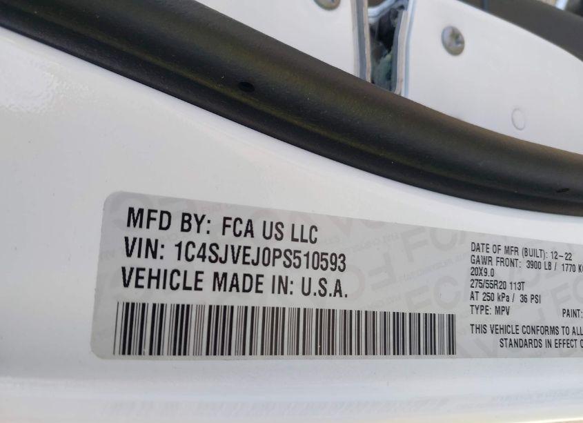 Photo 9 of 2023 Jeep Grand WAGONEER 4X4 (VIN 1C4SJVEJ0PS510593)