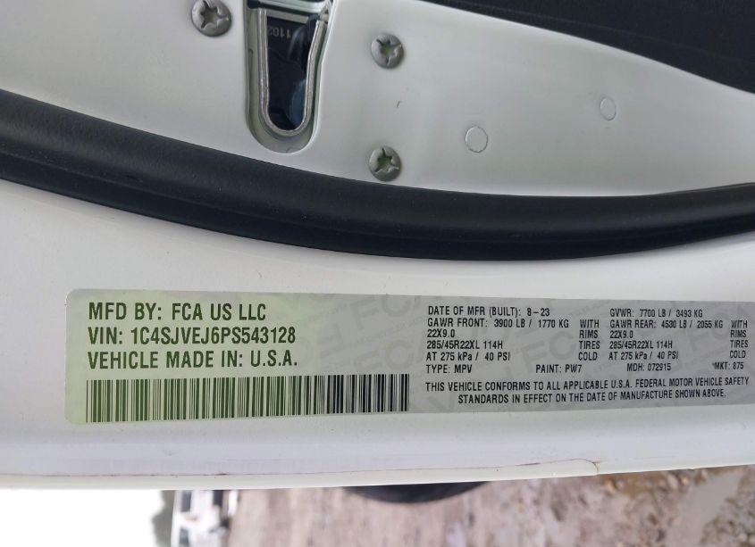 Photo 9 of 2023 Jeep Grand WAGONEER 4X4 (VIN 1C4SJVEJ6PS543128)