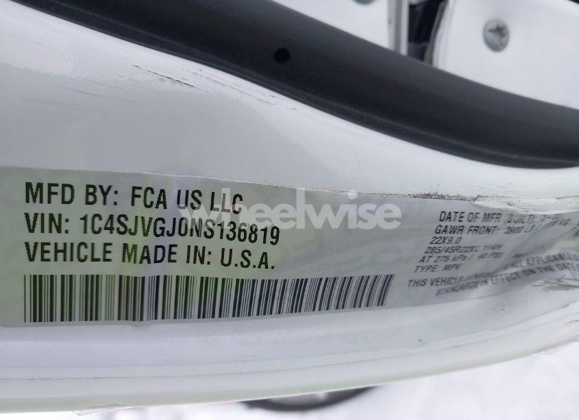 Photo 9 of 2022 Jeep Grand WAGONEER SERIES III 4X4 (VIN 1C4SJVGJ0NS136819)