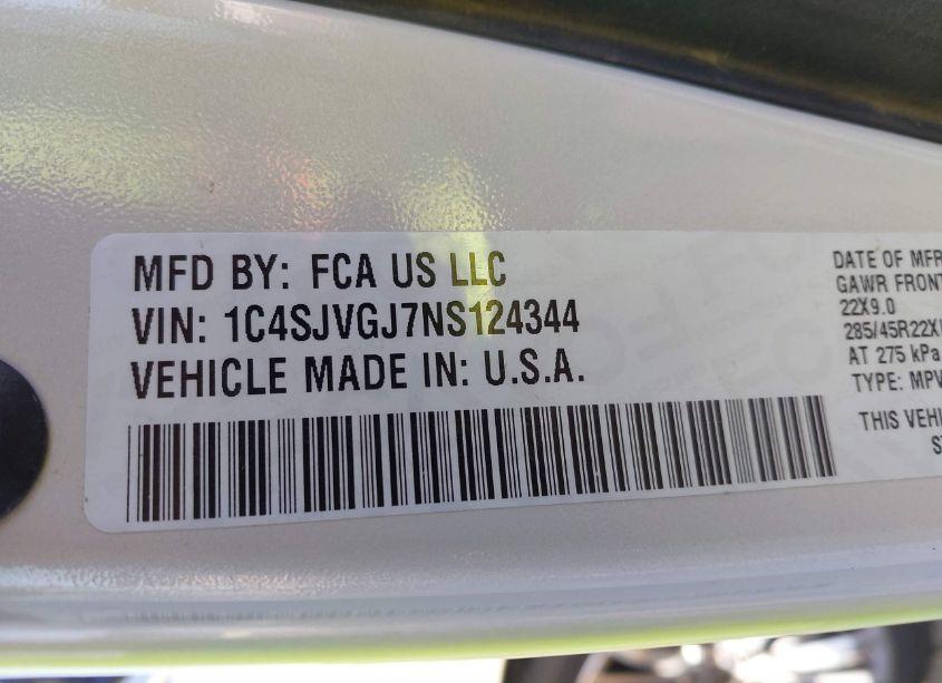 Photo 9 of 2022 Jeep Grand WAGONEER SERIES III 4X4 (VIN 1C4SJVGJ7NS124344)