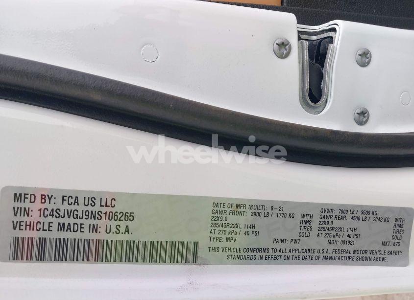 Photo 9 of 2022 Jeep Grand WAGONEER SERIES III 4X4 (VIN 1C4SJVGJ9NS106265)