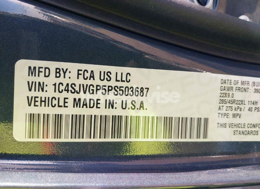 Photo 9 of 2023 Jeep Grand WAGONEER SERIES III 4X4 (VIN 1C4SJVGP5PS503687)