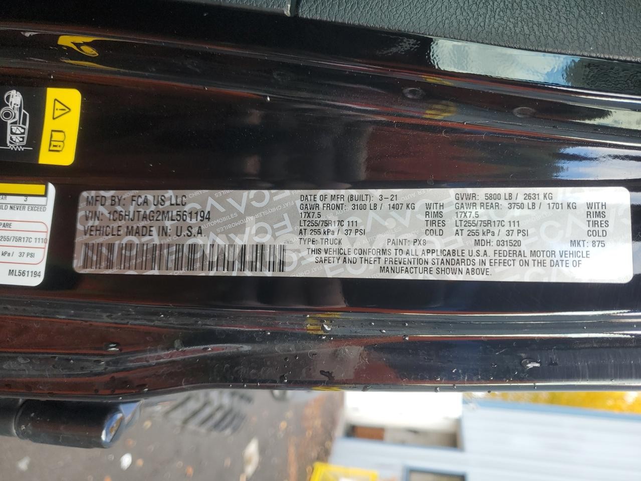 Photo 12 of 2021 JEEP GLADIATOR SPORT (VIN 1C6HJTAG2ML561194)