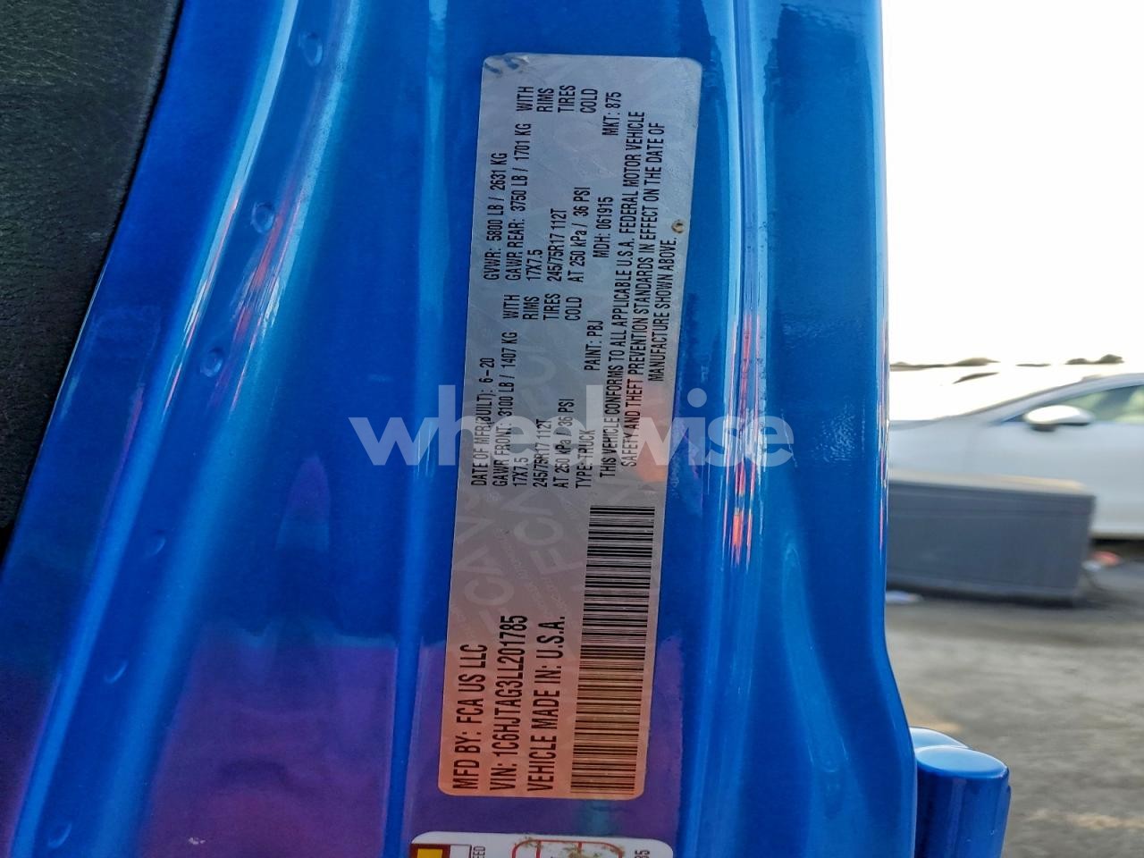 Photo 12 of 2020 JEEP GLADIATOR SPORT (VIN 1C6HJTAG3LL201785)