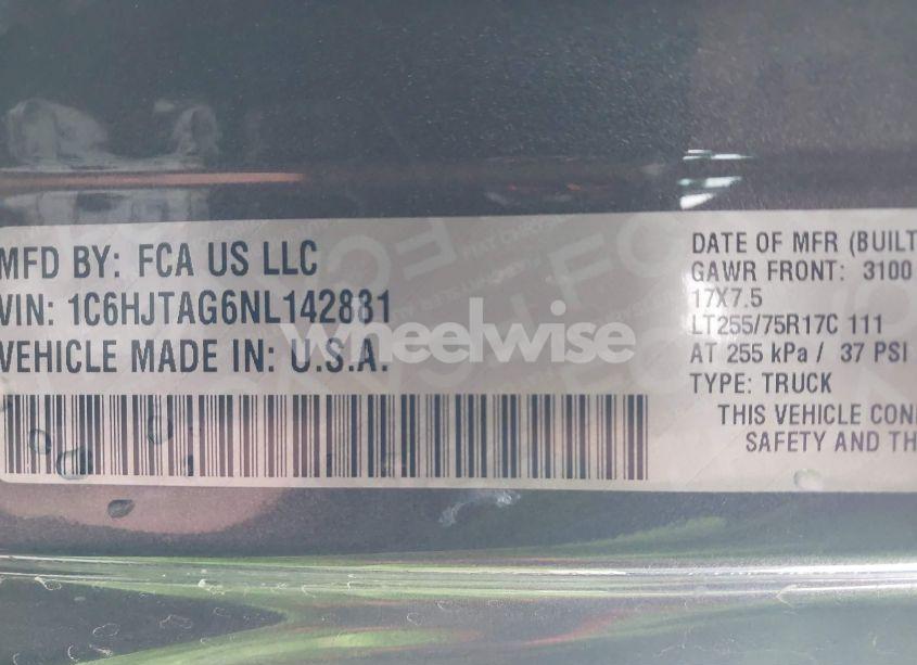 Photo 9 of 2022 Jeep Gladiator WILLYS 4X4 (VIN 1C6HJTAG6NL142881)