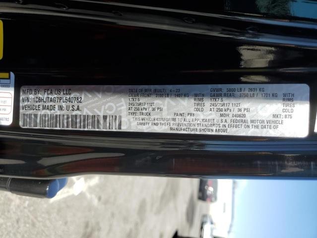 Photo 9 of 2023 JEEP GLADIATOR SPORT (VIN 1C6HJTAG7PL540782)