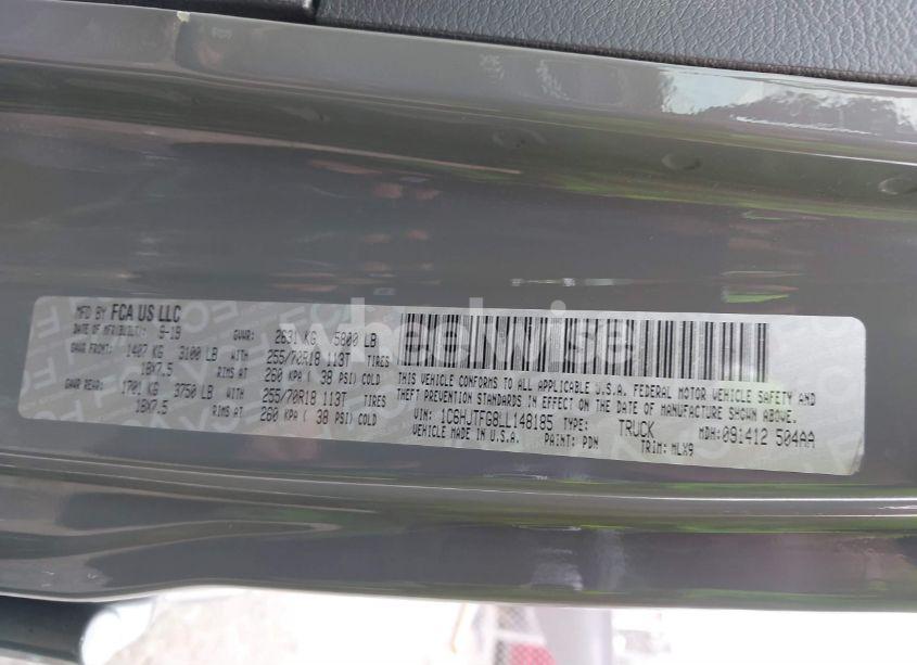 Photo 9 of 2020 Jeep Gladiator OVERLAND 4X4 (VIN 1C6HJTFG8LL148185)