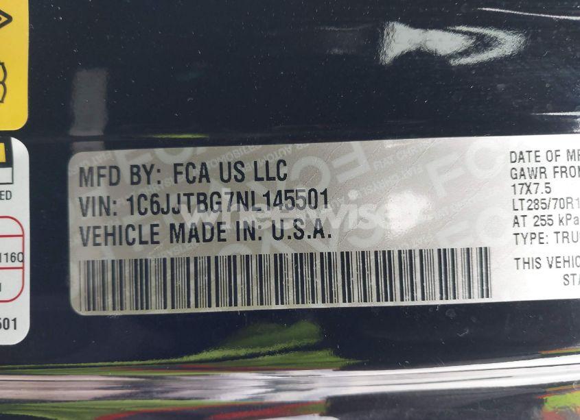 Photo 9 of 2022 Jeep Gladiator RUBICON 4X4 (VIN 1C6JJTBG7NL145501)