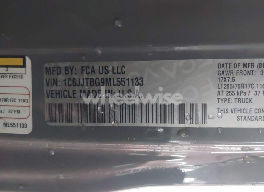 Photo 9 of 2021 Jeep Gladiator RUBICON 4X4 (VIN 1C6JJTBG9ML551133)