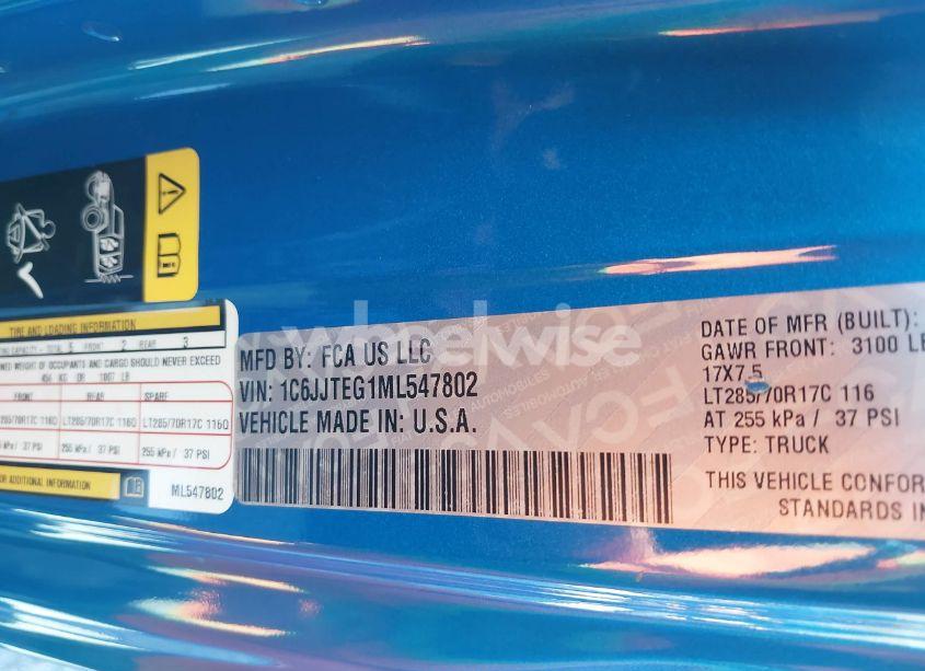 Photo 9 of 2021 Jeep Gladiator MOJAVE 4X4 (VIN 1C6JJTEG1ML547802)