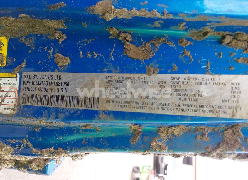 Photo 9 of 2021 Jeep Gladiator MOJAVE 4X4 (VIN 1C6JJTEG1ML621056)