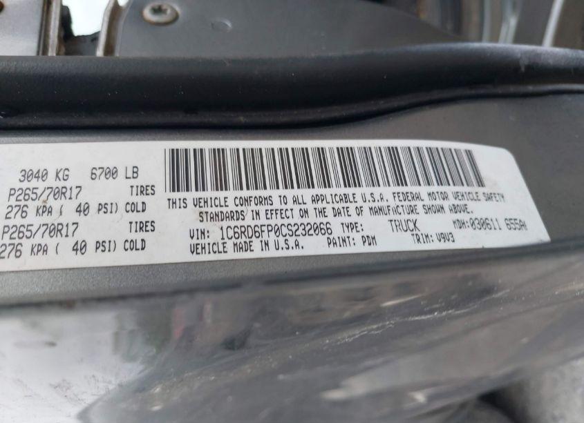 Photo 9 of 2012 Ram 1500 ST (VIN 1C6RD6FP0CS232066)