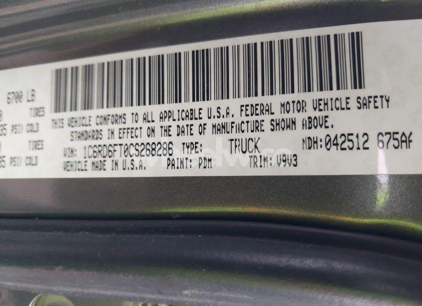 Photo 9 of 2012 Ram 1500 ST (VIN 1C6RD6FT0CS268286)