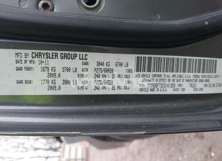 Photo 9 of 2012 Ram 1500 ST (VIN 1C6RD6FT2CS141359)