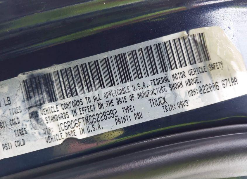 Photo 9 of 2012 Ram 1500 ST (VIN 1C6RD6FTXCS228992)