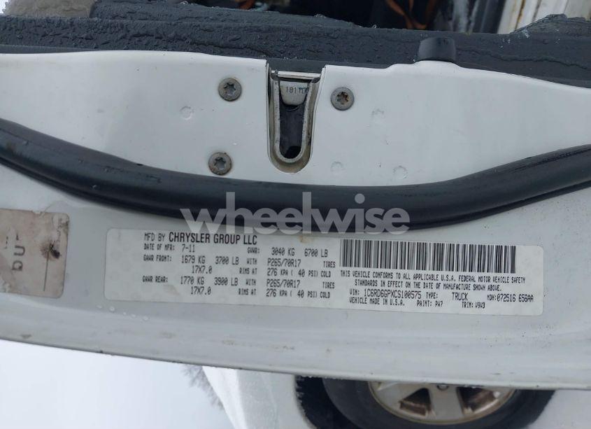 Photo 9 of 2012 Ram 1500 SLT (VIN 1C6RD6GPXCS100575)