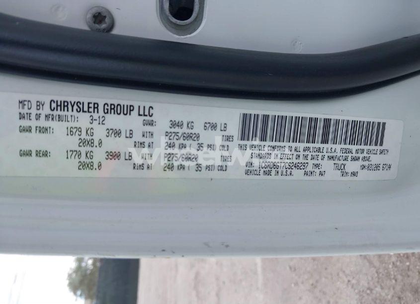 Photo 9 of 2012 Ram 1500 SLT (VIN 1C6RD6GT7CS246297)