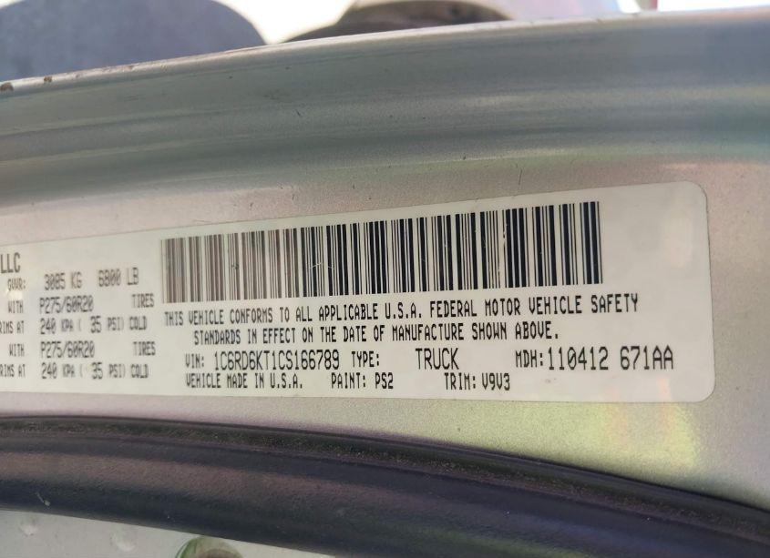 Photo 9 of 2012 Ram 1500 ST (VIN 1C6RD6KT1CS166789)