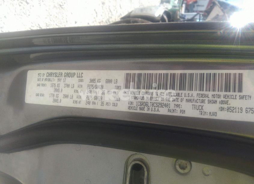 Photo 9 of 2012 Ram 1500 SLT (VIN 1C6RD6LT0CS292401)